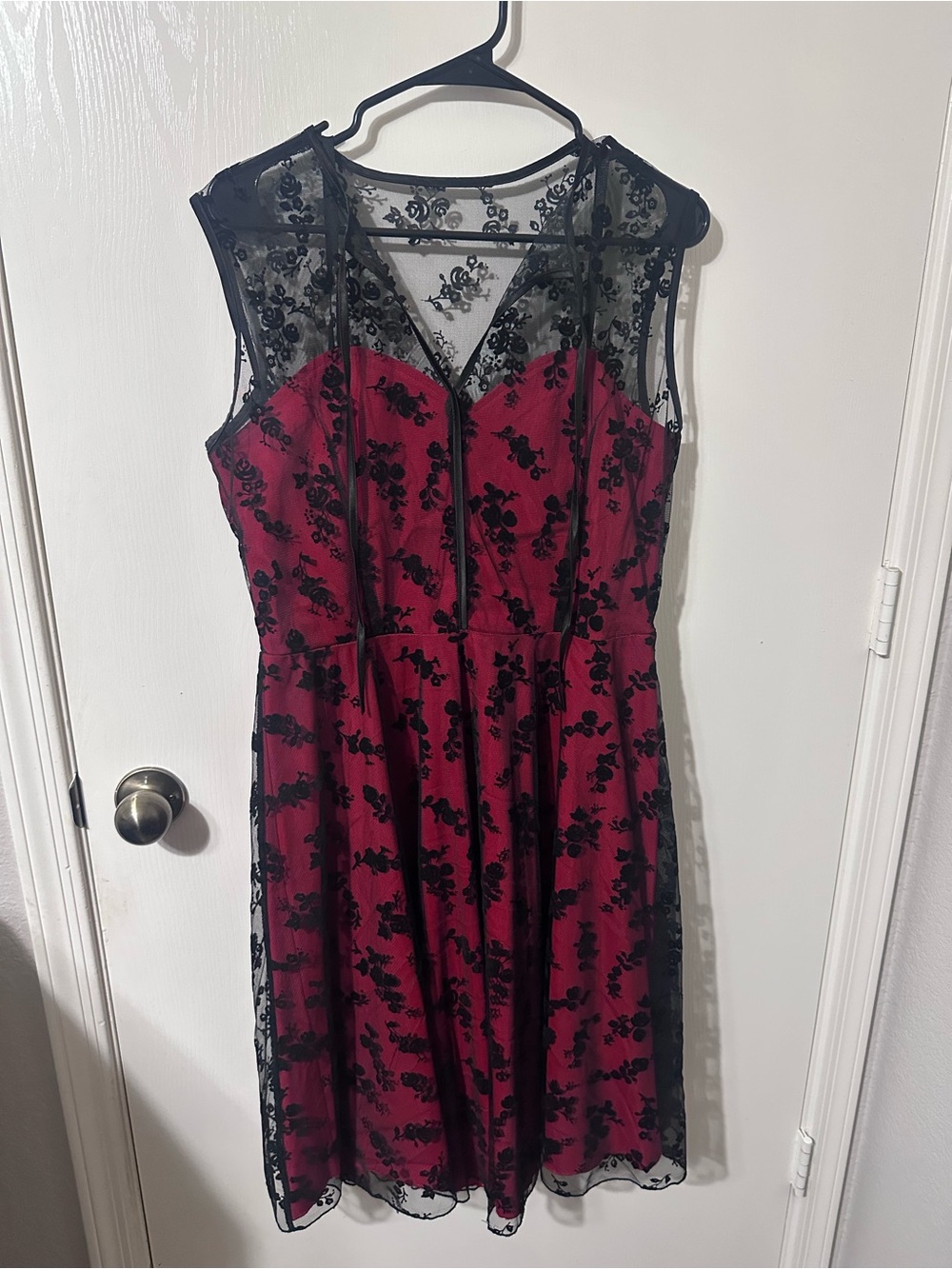 Voodoo Vixen "Better Bella" Red Lace Fit & Flare Dress